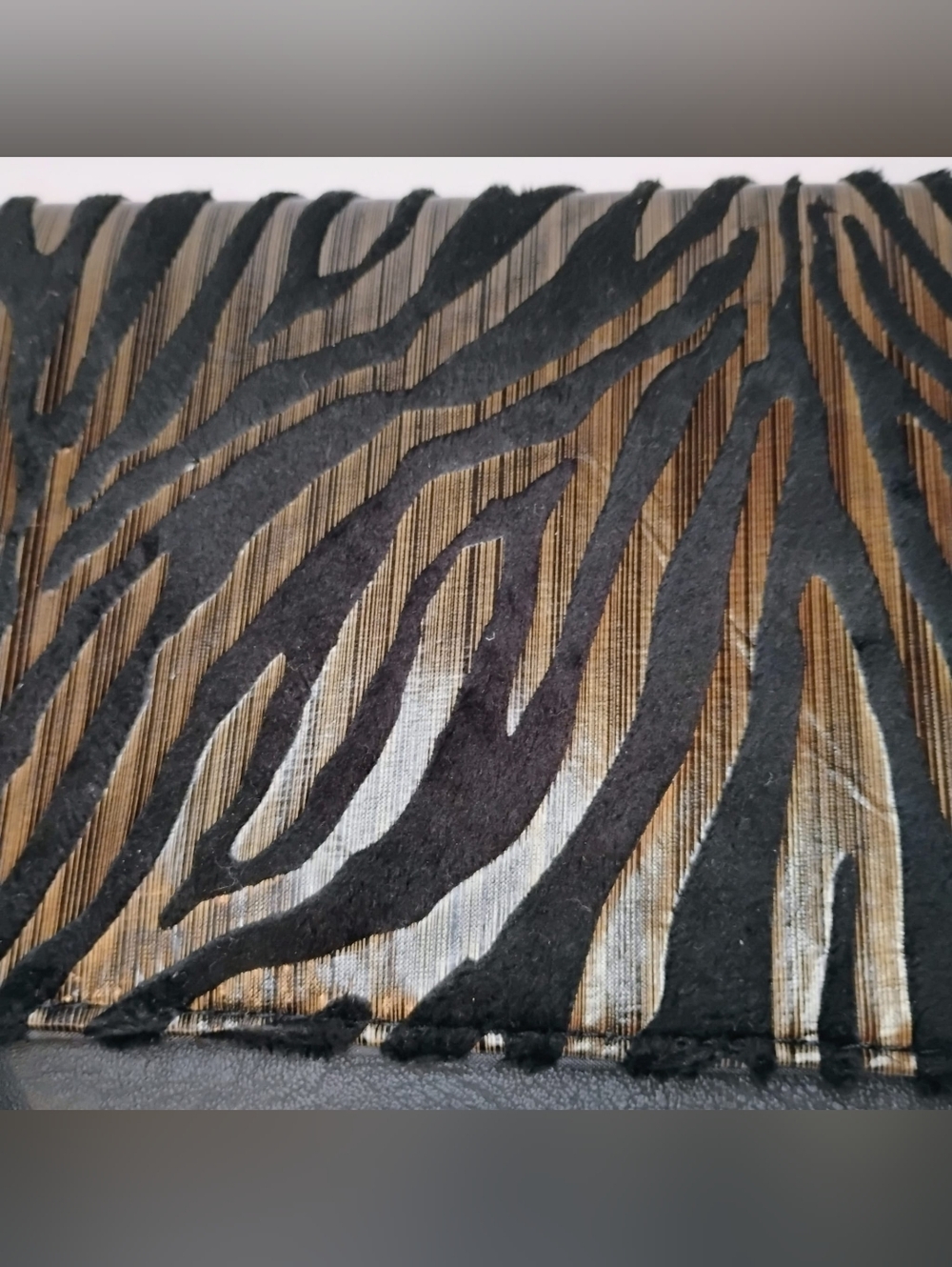 NWT Wristlet Clutch w/ Black & Gold Zebra Print - Picture 2 of 8